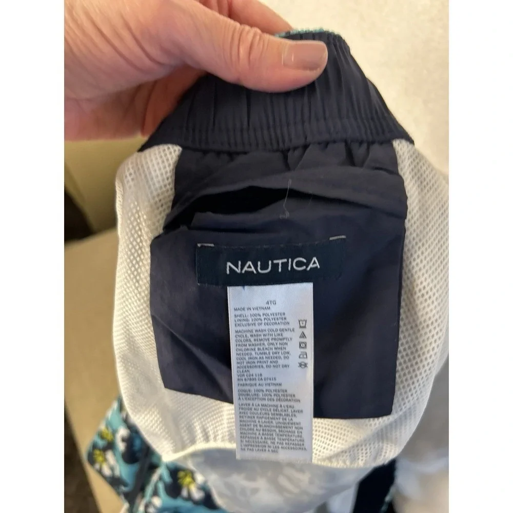 Nautical NWT Men's Swim Suit Trunks Poppy Print Blue Green Size 4XL